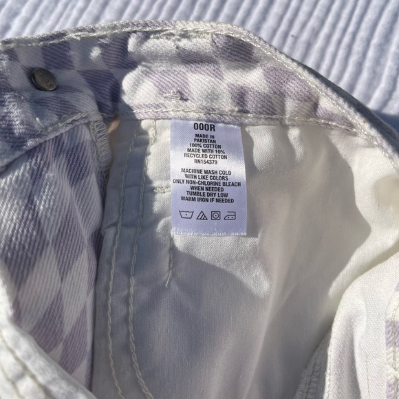 Aero Purple and White Checkered Hi-Rise Denim Size 000R - Picture 5 of 6